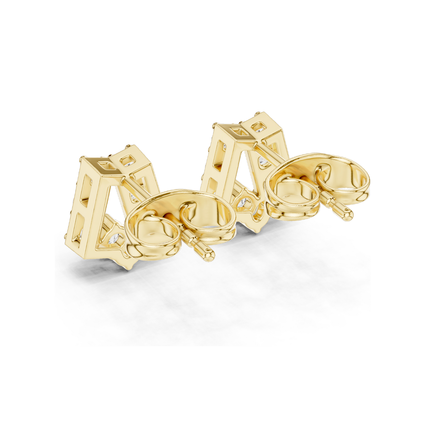 0.37 CT Lab Diamond Alphabet "A" Earrings | VVS–VS EF Clarity | 18KT, 14KT, 10KT Gold & 925 Silver | Rose, Yellow, White Gold & Moissanite Options