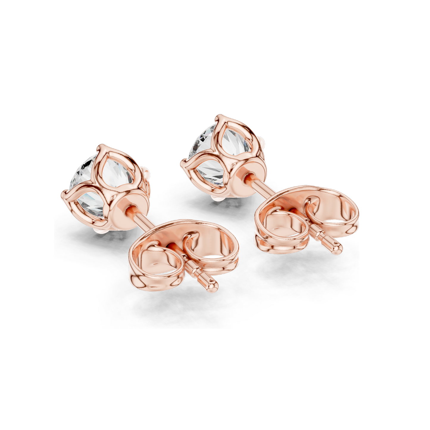 1 CT Lab Diamond Stud Earrings | VVS-VS EF Clarity | 18KT, 14KT, 10KT Gold & 925 Silver | Rose, Yellow, White Gold & Moissanite Options