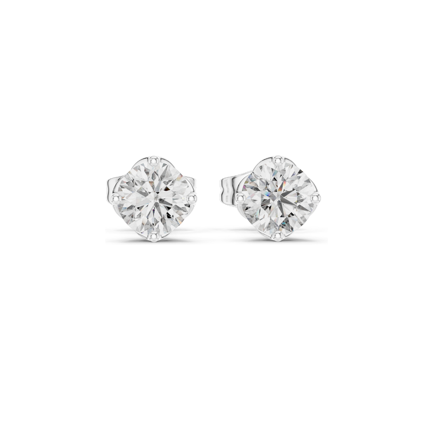 1 CT Lab Diamond Stud Earrings | VVS-VS EF Clarity | 18KT, 14KT, 10KT Gold & 925 Silver | Rose, Yellow, White Gold & Moissanite Options