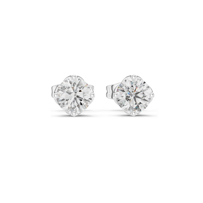 1 CT Lab Diamond Stud Earrings | VVS-VS EF Clarity | 18KT, 14KT, 10KT Gold & 925 Silver | Rose, Yellow, White Gold & Moissanite Options