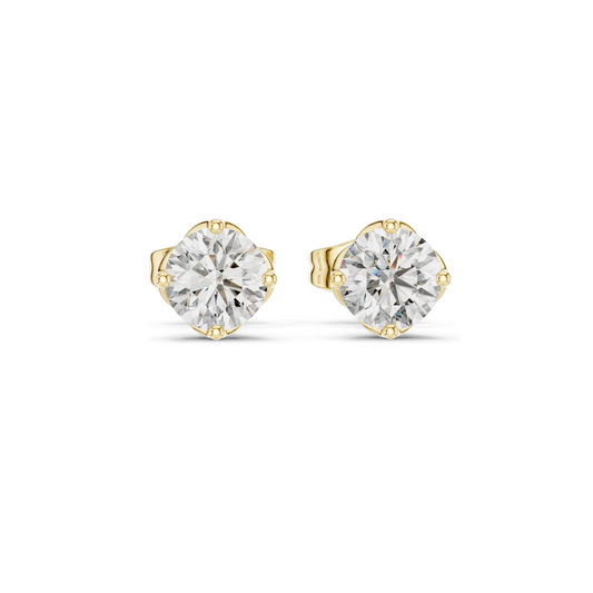 1 CT Lab Diamond Stud Earrings | VVS-VS EF Clarity | 18KT, 14KT, 10KT Gold & 925 Silver | Rose, Yellow, White Gold & Moissanite Options