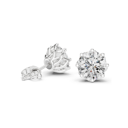 4 CT Lab Diamond Stud Earrings | VVS-VS EF Clarity | 18KT, 14KT, 10KT Gold & 925 Silver | Rose, Yellow, White Gold & Moissanite Options