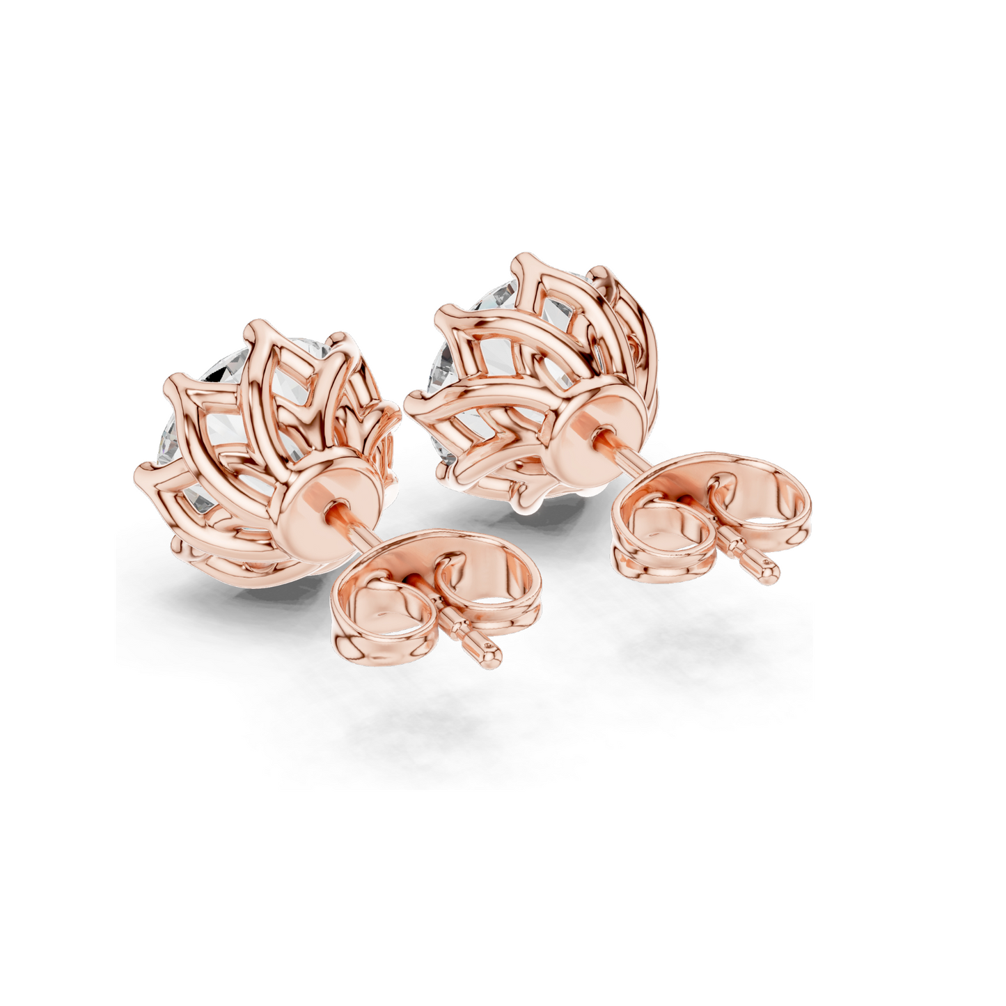 4 CT Lab Diamond Stud Earrings | VVS-VS EF Clarity | 18KT, 14KT, 10KT Gold & 925 Silver | Rose, Yellow, White Gold & Moissanite Options
