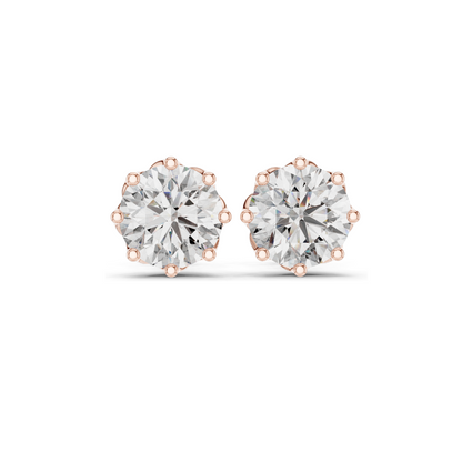 4 CT Lab Diamond Stud Earrings | VVS-VS EF Clarity | 18KT, 14KT, 10KT Gold & 925 Silver | Rose, Yellow, White Gold & Moissanite Options