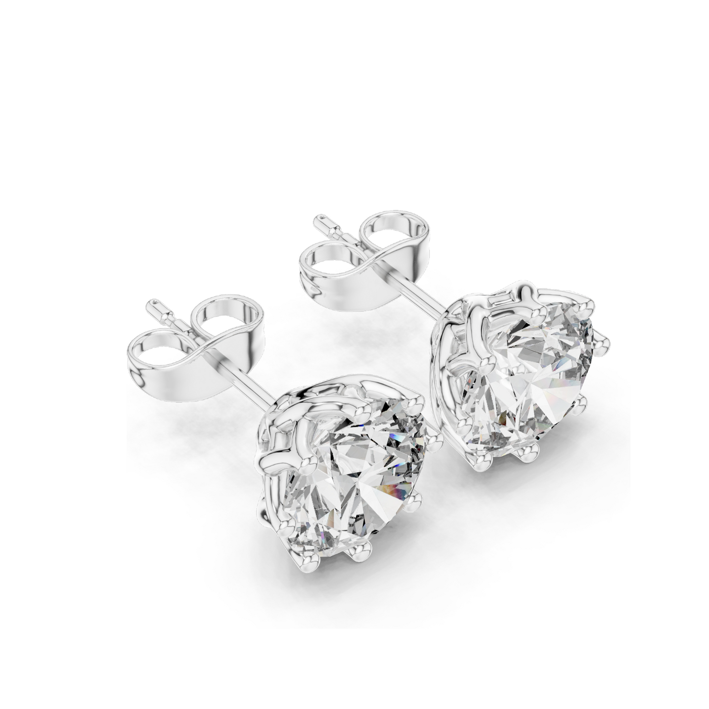 4 CT Lab Diamond Stud Earrings | VVS-VS EF Clarity | 18KT, 14KT, 10KT Gold & 925 Silver | Rose, Yellow, White Gold & Moissanite Options