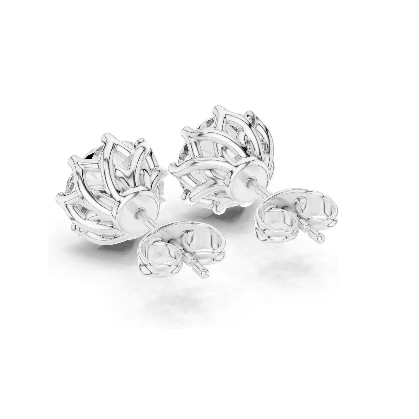 4 CT Lab Diamond Stud Earrings | VVS-VS EF Clarity | 18KT, 14KT, 10KT Gold & 925 Silver | Rose, Yellow, White Gold & Moissanite Options