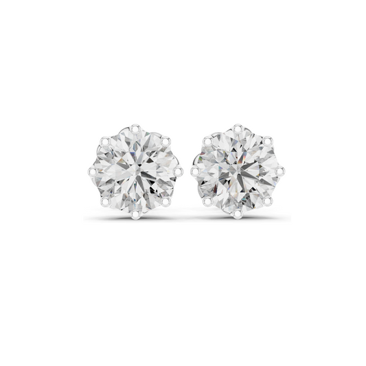 4 CT Lab Diamond Stud Earrings | VVS-VS EF Clarity | 18KT, 14KT, 10KT Gold & 925 Silver | Rose, Yellow, White Gold & Moissanite Options