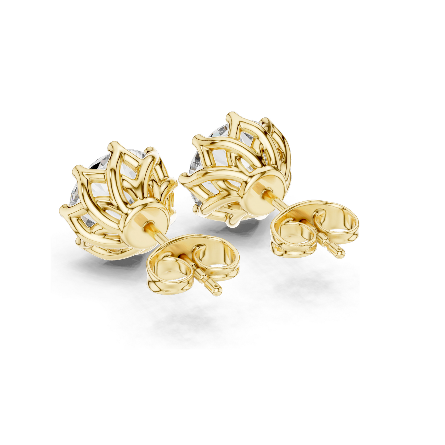 4 CT Lab Diamond Stud Earrings | VVS-VS EF Clarity | 18KT, 14KT, 10KT Gold & 925 Silver | Rose, Yellow, White Gold & Moissanite Options