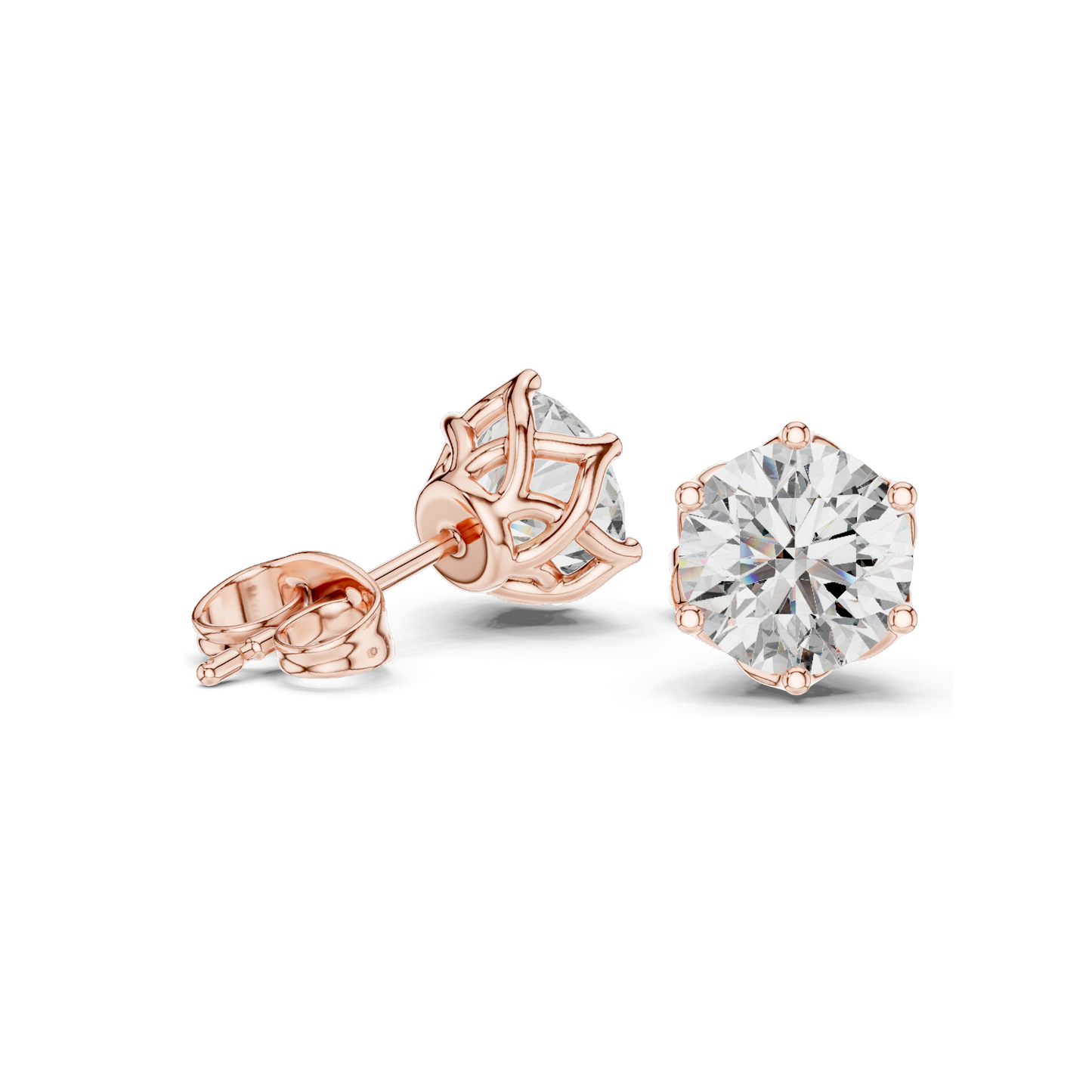 2 CT Lab Diamond Earrings for Women | VVS-VS EF Clarity | 18KT, 14KT, 10KT Gold & 925 Silver | Rose, Yellow, White Gold & Moissanite Options