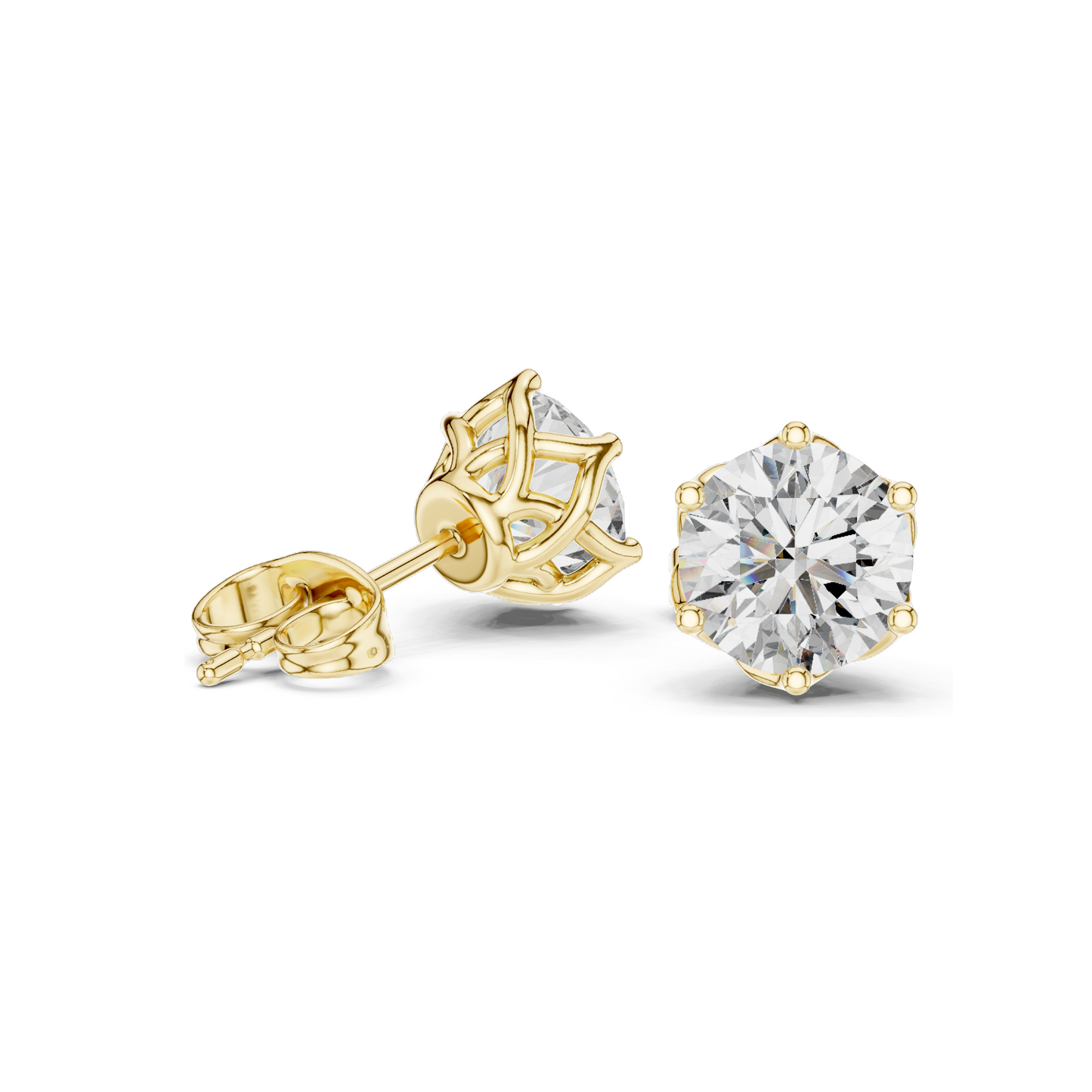 2 CT Lab Diamond Earrings for Women | VVS-VS EF Clarity | 18KT, 14KT, 10KT Gold & 925 Silver | Rose, Yellow, White Gold & Moissanite Options