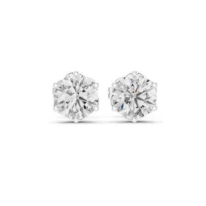 2 CT Lab Diamond Earrings for Women | VVS-VS EF Clarity | 18KT, 14KT, 10KT Gold & 925 Silver | Rose, Yellow, White Gold & Moissanite Options