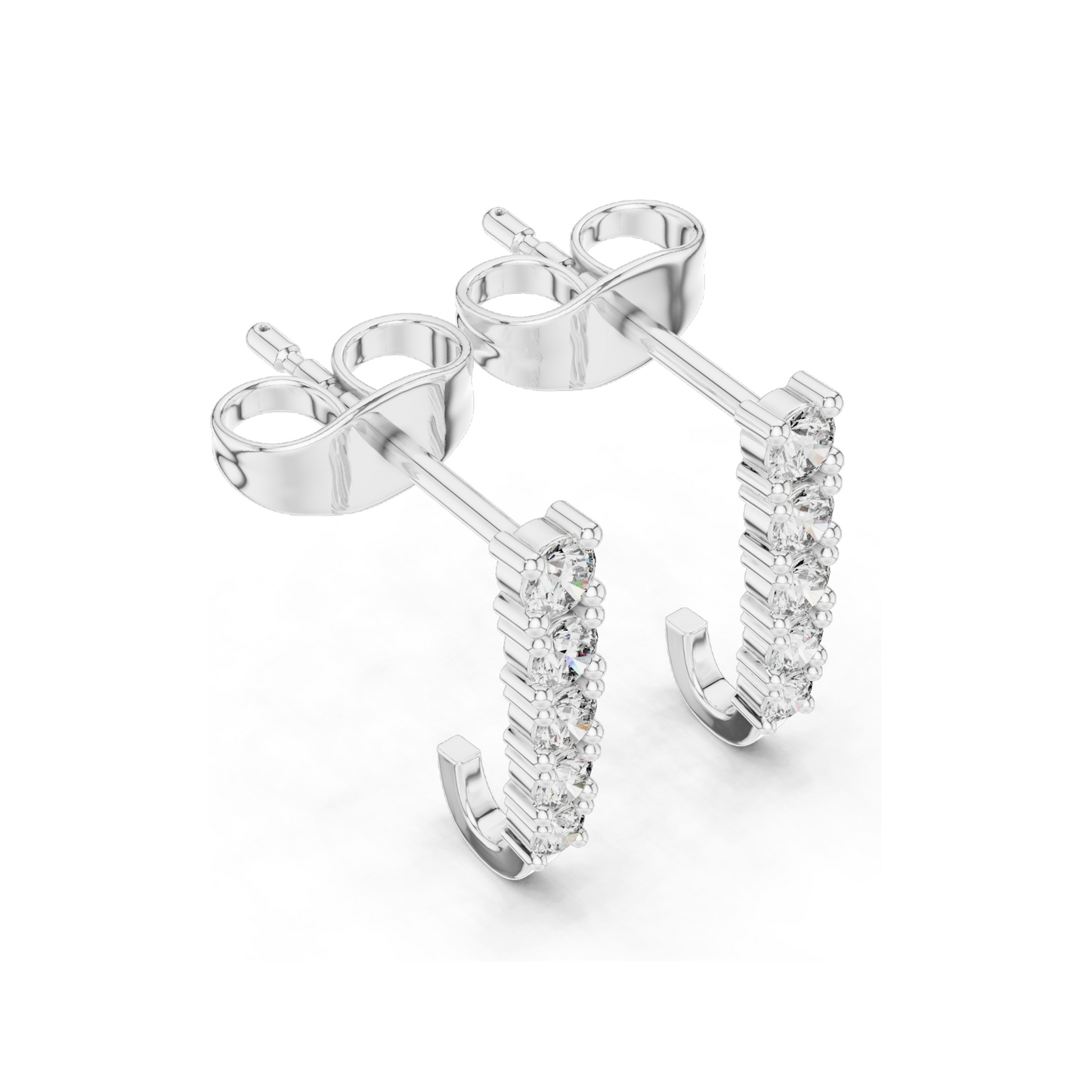 0.214 CT Lab Diamond Bar Drop Earrings | Round Brilliant Cut VVS-VS EF CVD Diamonds | 18KT, 14KT, 10KT Gold & 925 Silver | Rose, Yellow, White Gold & Moissanite Options