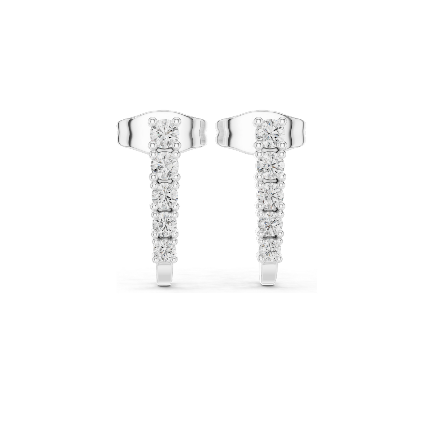 0.214 CT Lab Diamond Bar Drop Earrings | Round Brilliant Cut VVS-VS EF CVD Diamonds | 18KT, 14KT, 10KT Gold & 925 Silver | Rose, Yellow, White Gold & Moissanite Options