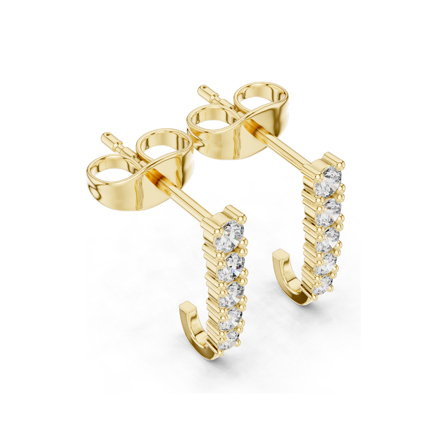 0.214 CT Lab Diamond Bar Drop Earrings | Round Brilliant Cut VVS-VS EF CVD Diamonds | 18KT, 14KT, 10KT Gold & 925 Silver | Rose, Yellow, White Gold & Moissanite Options