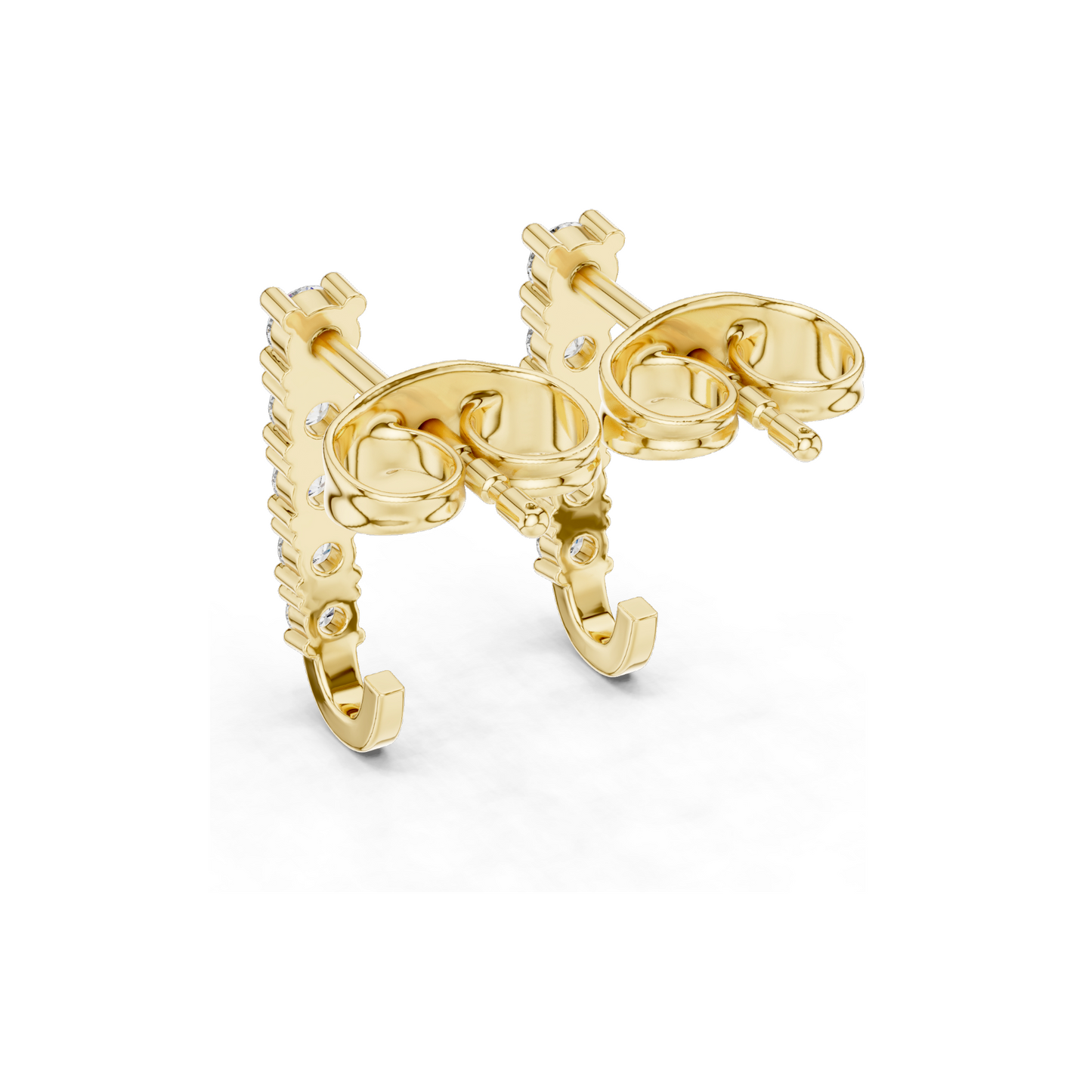 0.214 CT Lab Diamond Bar Drop Earrings | Round Brilliant Cut VVS-VS EF CVD Diamonds | 18KT, 14KT, 10KT Gold & 925 Silver | Rose, Yellow, White Gold & Moissanite Options