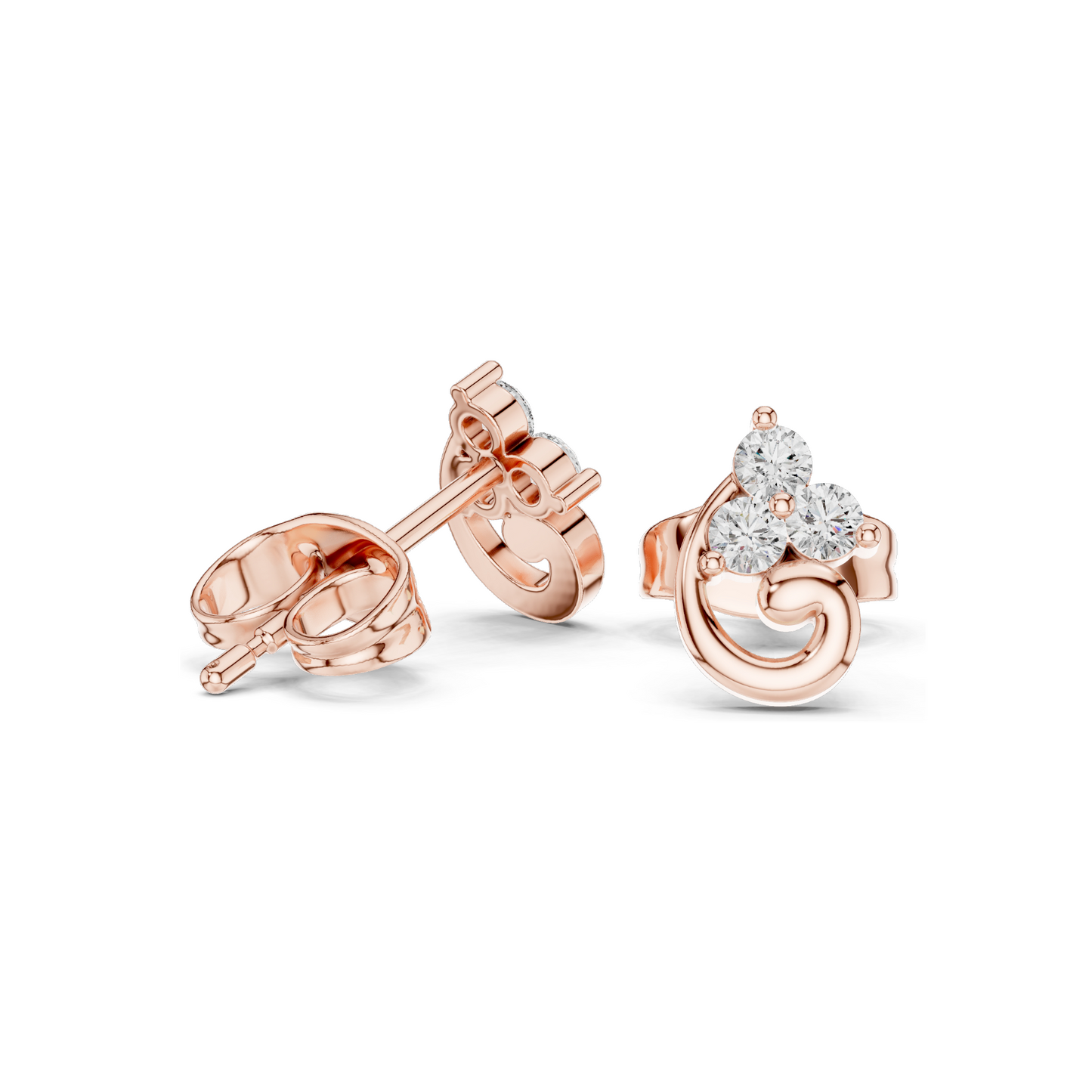 Lab Diamond Earrings for Women | 0.15 CT | 18KT, 14KT, 10KT Gold & 925 Silver | Moissanite & Diamond Options | Rose, Yellow, White Gold