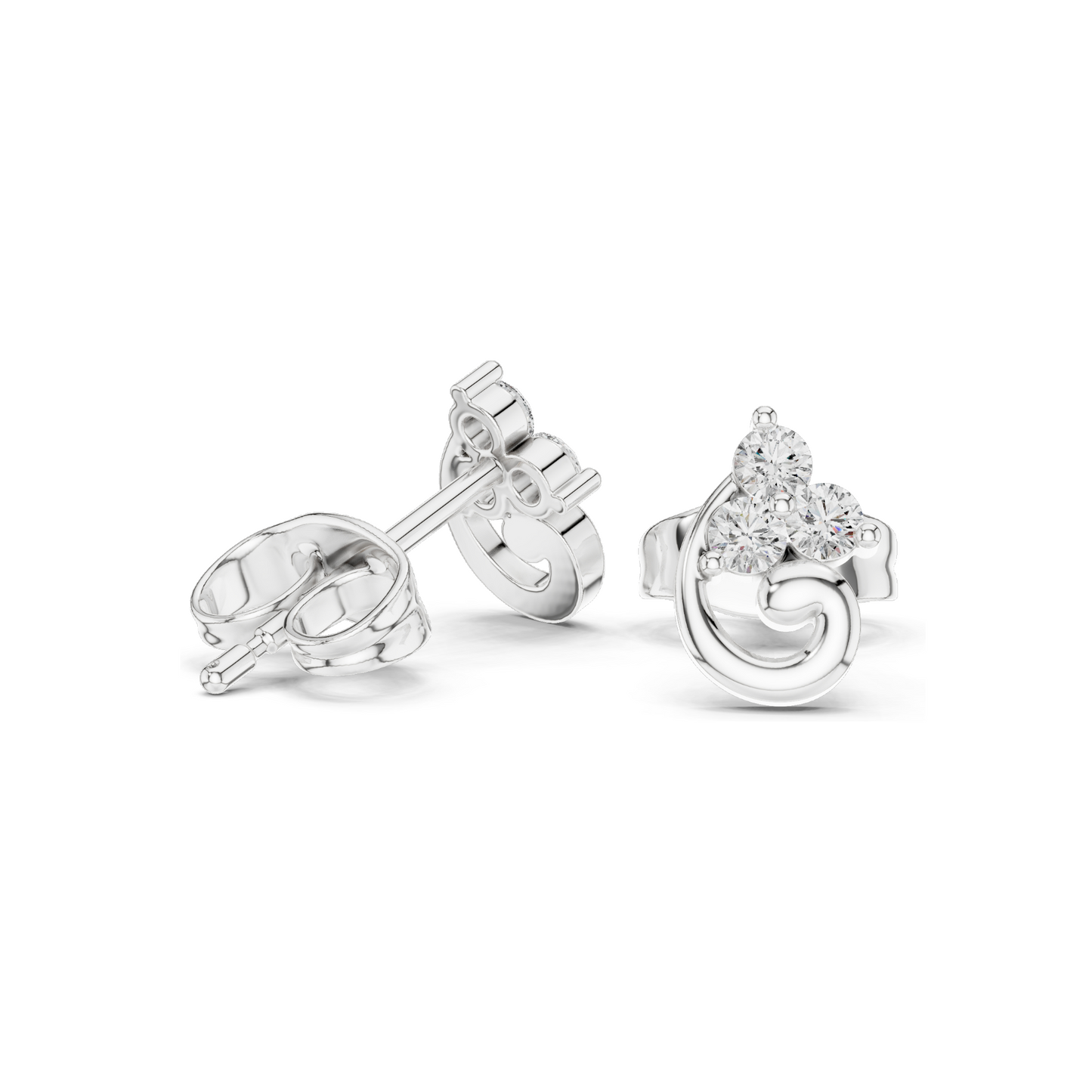 Lab Diamond Earrings for Women | 0.15 CT | 18KT, 14KT, 10KT Gold & 925 Silver | Moissanite & Diamond Options | Rose, Yellow, White Gold