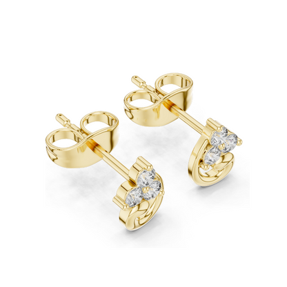Lab Diamond Earrings for Women | 0.15 CT | 18KT, 14KT, 10KT Gold & 925 Silver | Moissanite & Diamond Options | Rose, Yellow, White Gold
