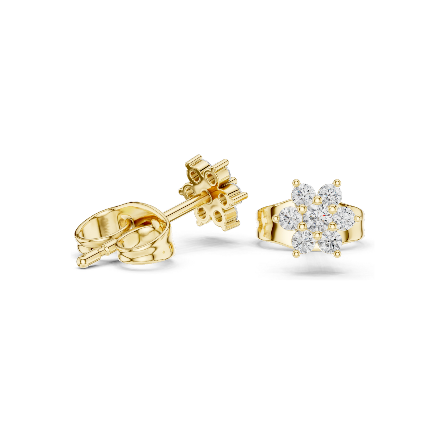 0.156 CT Lab Diamond Stud Earrings | VVS-VS EF Clarity | 18KT, 14KT, 10KT Gold & 925 Silver | Rose, Yellow, White Gold & Moissanite Options