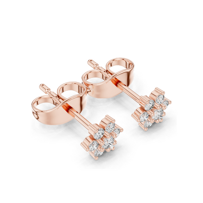 0.156 CT Lab Diamond Stud Earrings | VVS-VS EF Clarity | 18KT, 14KT, 10KT Gold & 925 Silver | Rose, Yellow, White Gold & Moissanite Options