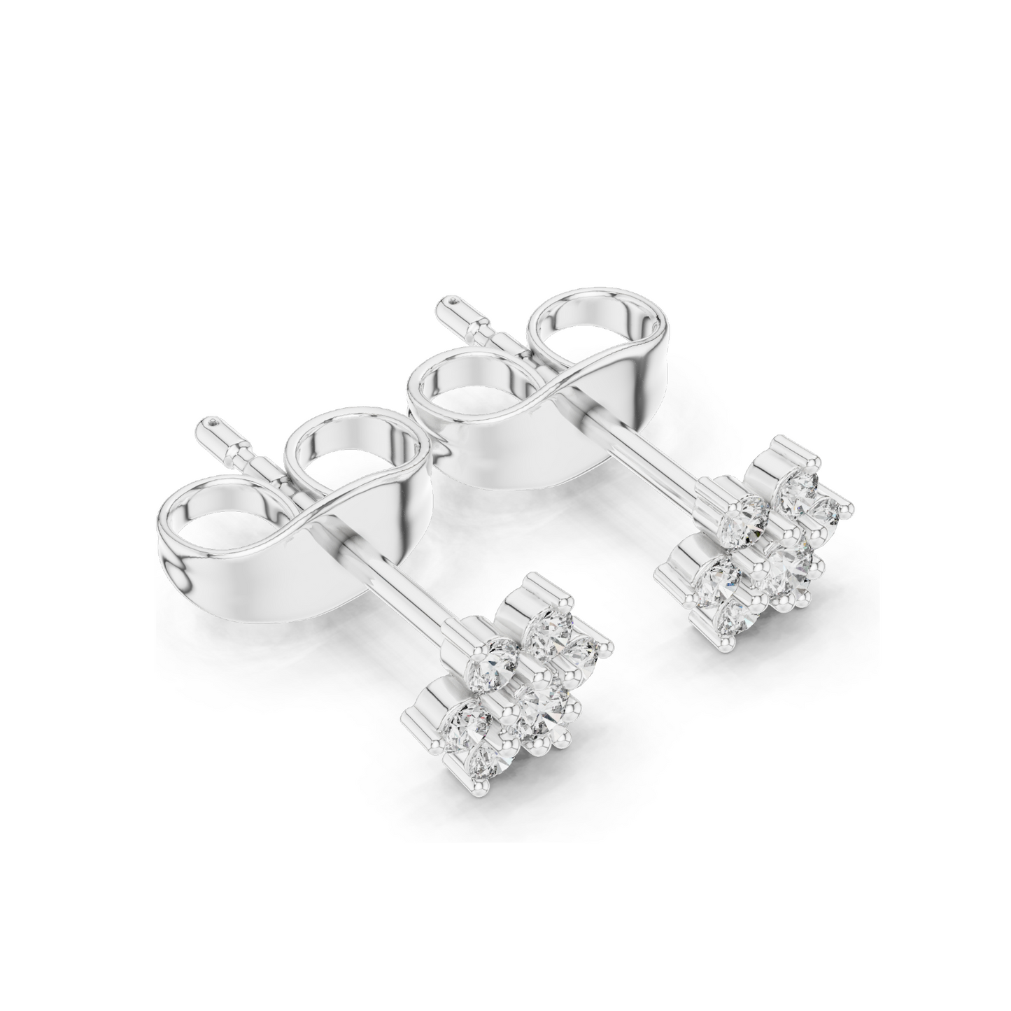 0.156 CT Lab Diamond Stud Earrings | VVS-VS EF Clarity | 18KT, 14KT, 10KT Gold & 925 Silver | Rose, Yellow, White Gold & Moissanite Options
