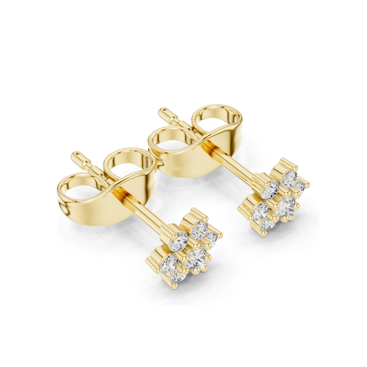 0.156 CT Lab Diamond Stud Earrings | VVS-VS EF Clarity | 18KT, 14KT, 10KT Gold & 925 Silver | Rose, Yellow, White Gold & Moissanite Options