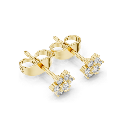 0.156 CT Lab Diamond Stud Earrings | VVS-VS EF Clarity | 18KT, 14KT, 10KT Gold & 925 Silver | Rose, Yellow, White Gold & Moissanite Options