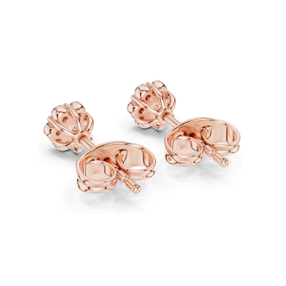 Lab Diamond Flower Stud Earrings | 0.194 CT VVS-VS EF Clarity | 18KT, 14KT, 10KT Gold & 925 Silver | Rose, Yellow, White Gold & Moissanite Options