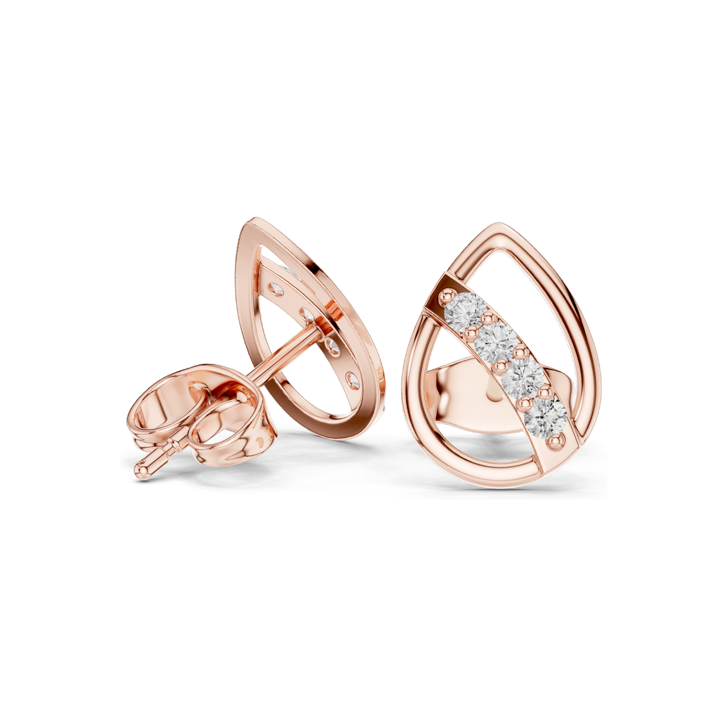 0.144 CT Lab Diamond Earrings for Women | VVS-VS EF Clarity | 18KT, 14KT, 10KT Gold & 925 Silver | Rose, Yellow, White Gold & Moissanite Options