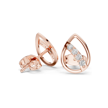 0.144 CT Lab Diamond Earrings for Women | VVS-VS EF Clarity | 18KT, 14KT, 10KT Gold & 925 Silver | Rose, Yellow, White Gold & Moissanite Options