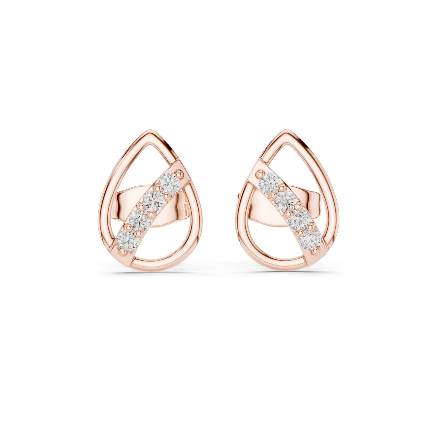 0.144 CT Lab Diamond Earrings for Women | VVS-VS EF Clarity | 18KT, 14KT, 10KT Gold & 925 Silver | Rose, Yellow, White Gold & Moissanite Options