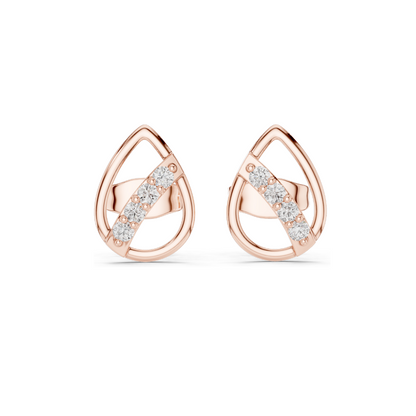 0.144 CT Lab Diamond Earrings for Women | VVS-VS EF Clarity | 18KT, 14KT, 10KT Gold & 925 Silver | Rose, Yellow, White Gold & Moissanite Options