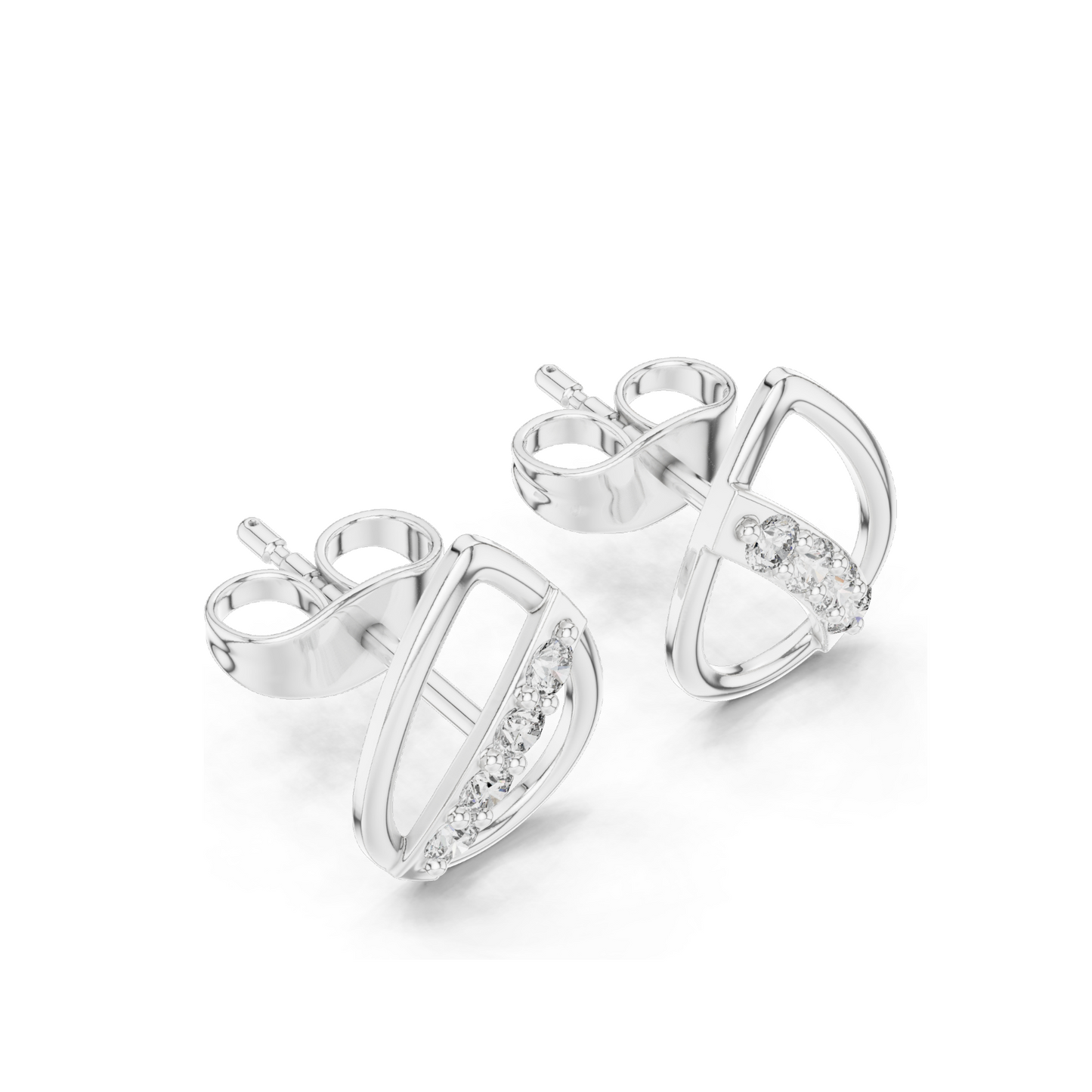 0.144 CT Lab Diamond Earrings for Women | VVS-VS EF Clarity | 18KT, 14KT, 10KT Gold & 925 Silver | Rose, Yellow, White Gold & Moissanite Options