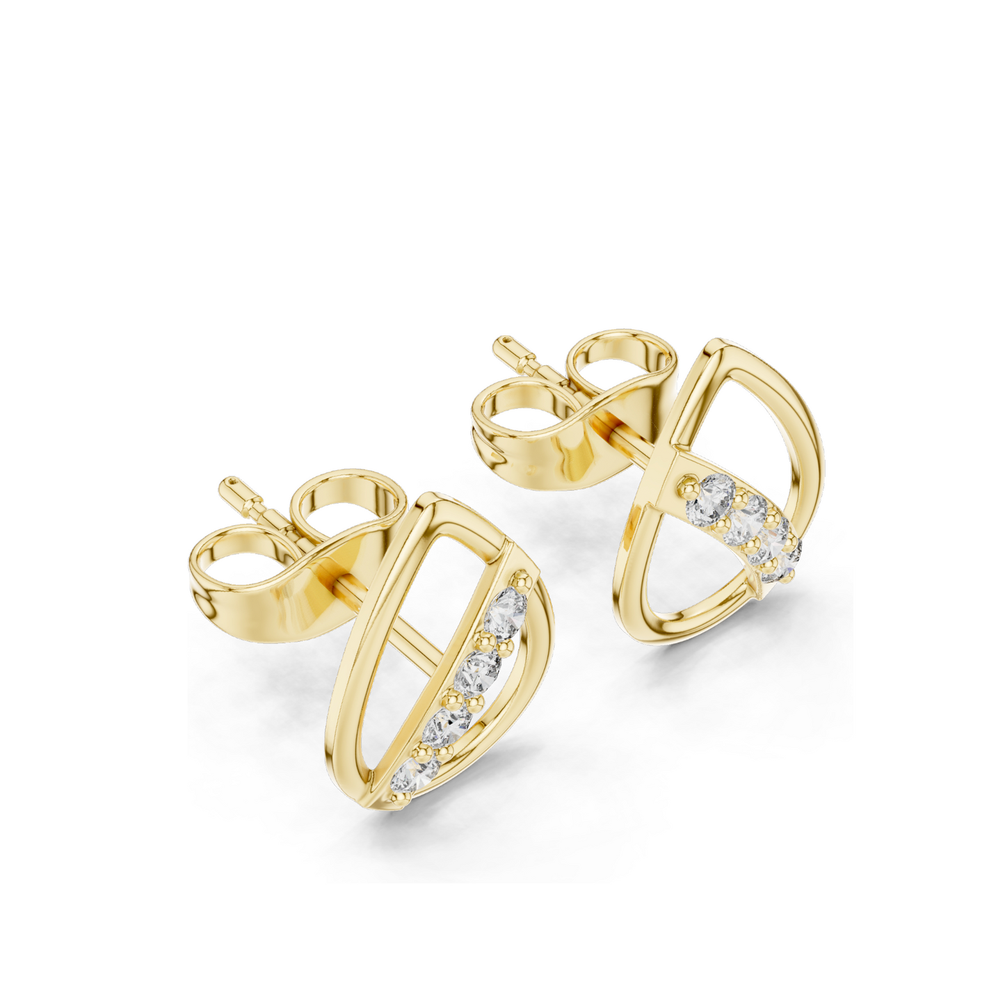 0.144 CT Lab Diamond Earrings for Women | VVS-VS EF Clarity | 18KT, 14KT, 10KT Gold & 925 Silver | Rose, Yellow, White Gold & Moissanite Options