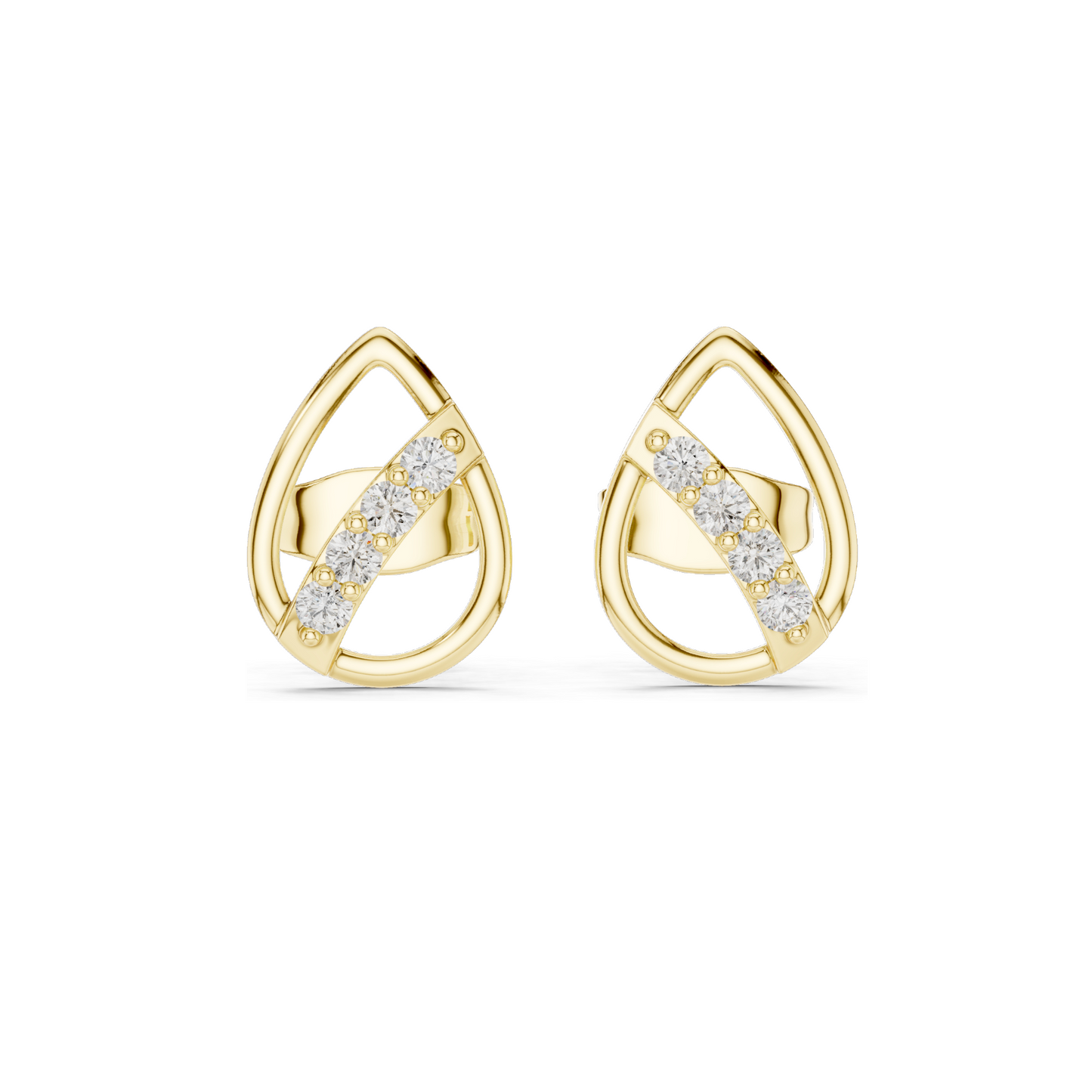 0.144 CT Lab Diamond Earrings for Women | VVS-VS EF Clarity | 18KT, 14KT, 10KT Gold & 925 Silver | Rose, Yellow, White Gold & Moissanite Options