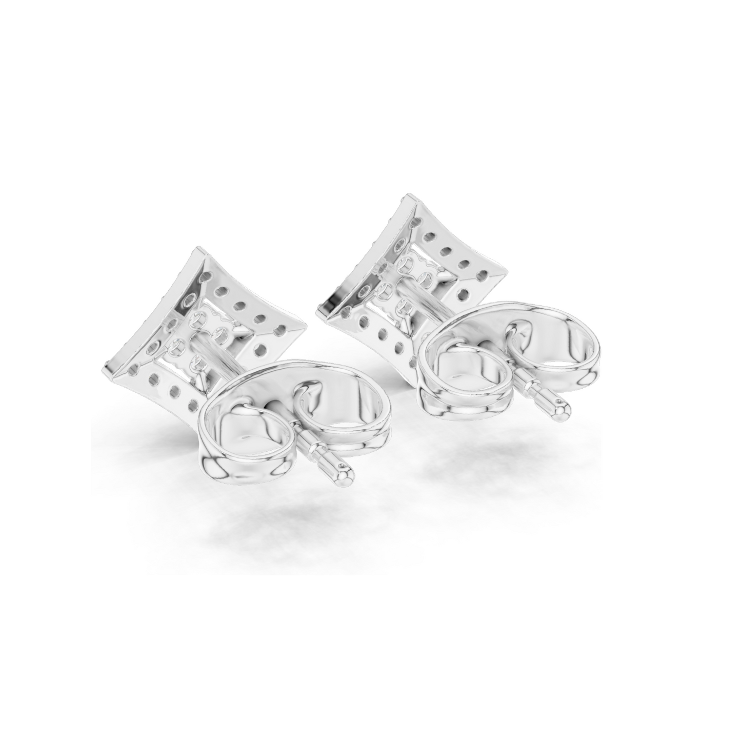 0.192 CT Lab Diamond Stud Earrings | Princess Cut Look | VVS-VS EF Clarity | 18KT, 14KT, 10KT Gold & 925 Silver | Rose, Yellow, White Gold & Moissanite Options