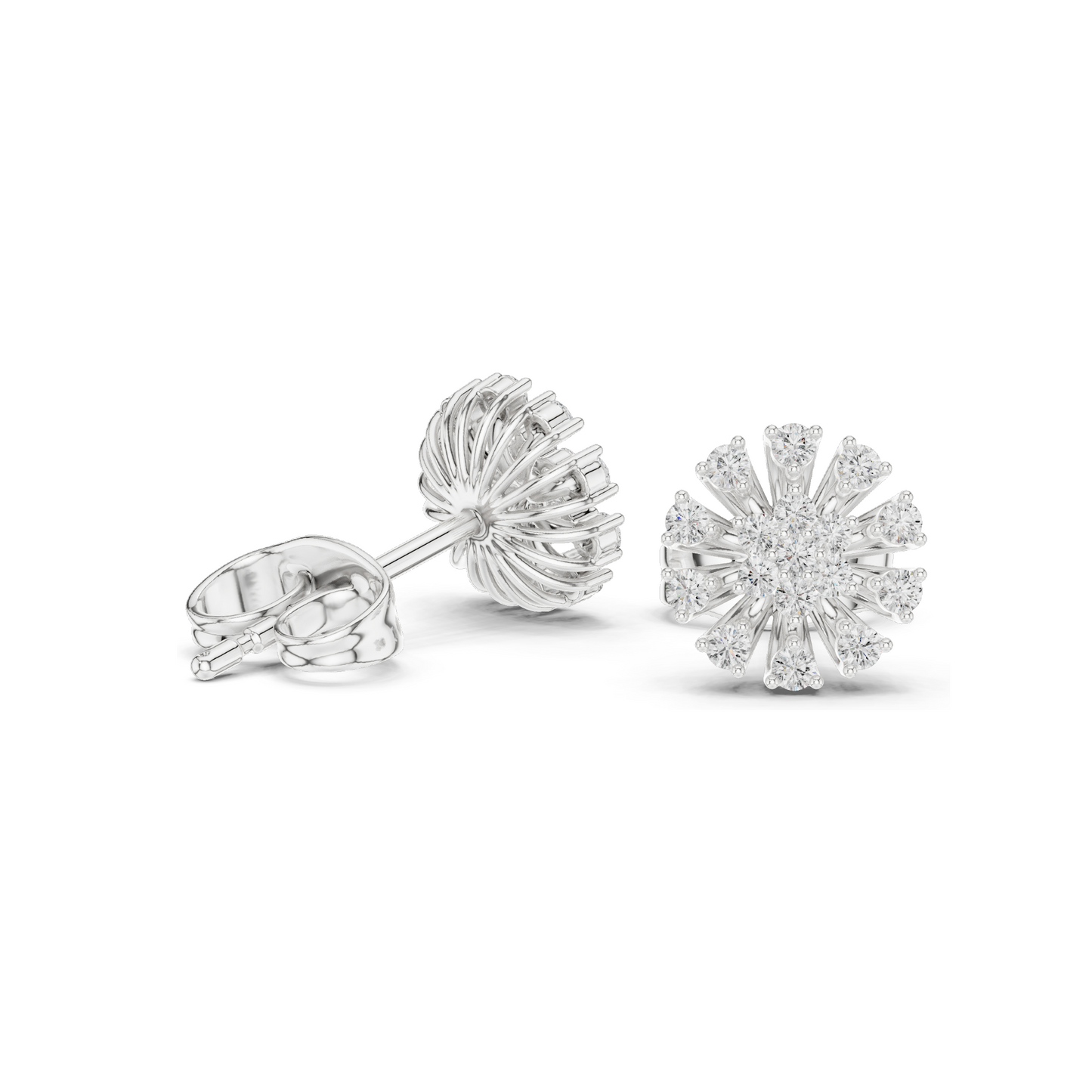 0.19 CT Lab Diamond Stud Earrings for Women | VVS-VS EF Clarity | 18KT, 14KT, 10KT Gold & 925 Silver | Rose, Yellow, White Gold & Moissanite Options