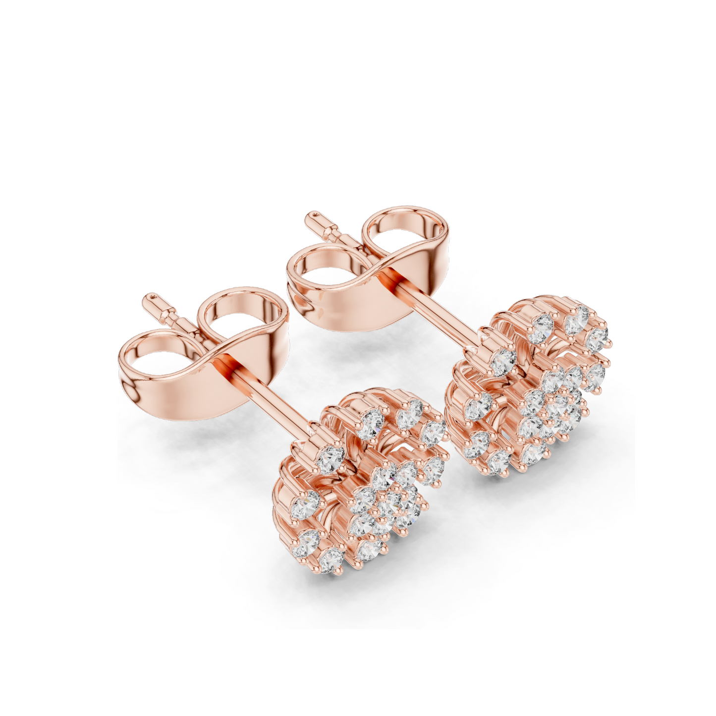 0.19 CT Lab Diamond Stud Earrings for Women | VVS-VS EF Clarity | 18KT, 14KT, 10KT Gold & 925 Silver | Rose, Yellow, White Gold & Moissanite Options