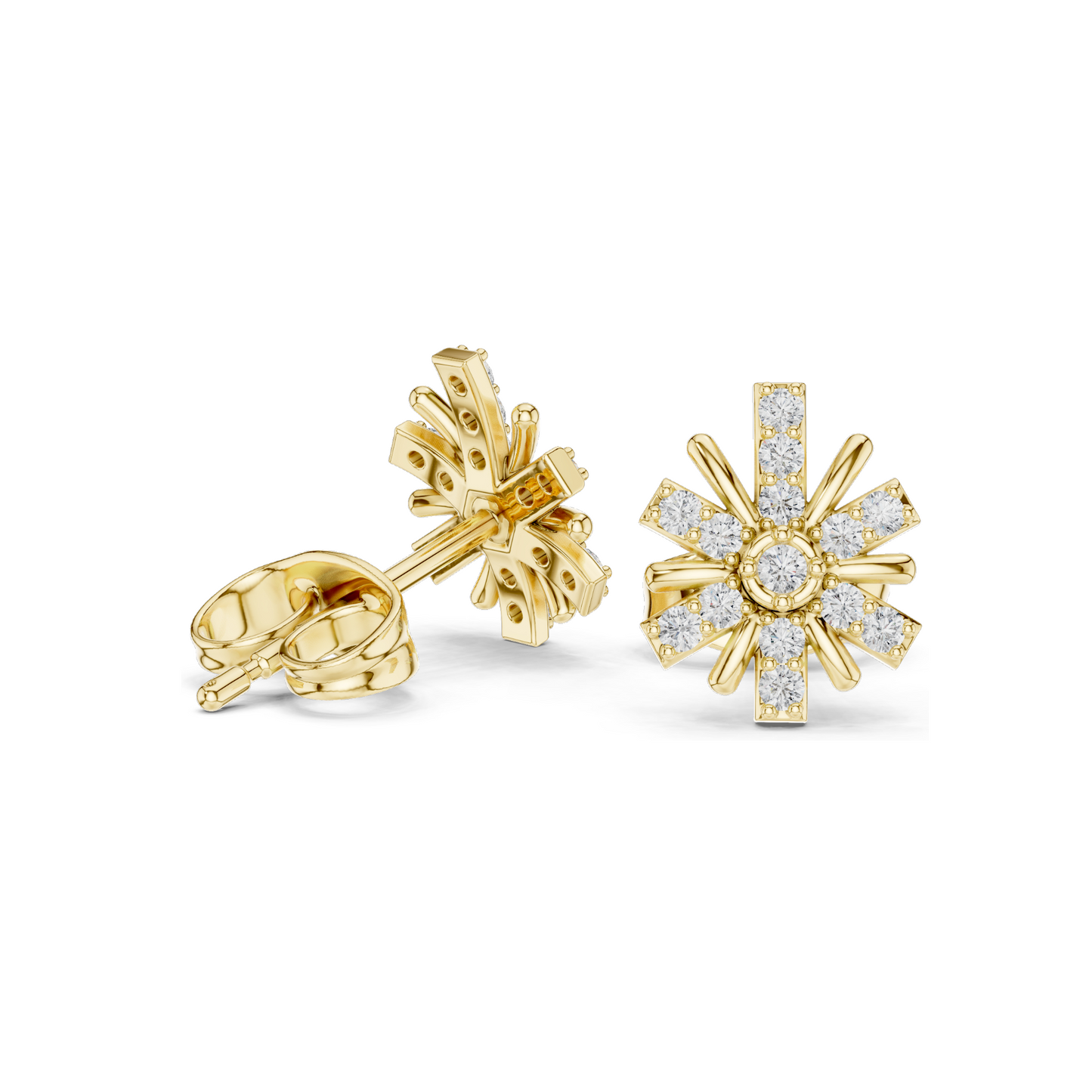 0.18 CT Lab Diamond Earrings for Women | VVS-VS EF Clarity | 18KT, 14KT, 10KT Gold & 925 Silver | Rose, Yellow, White Gold & Moissanite Options