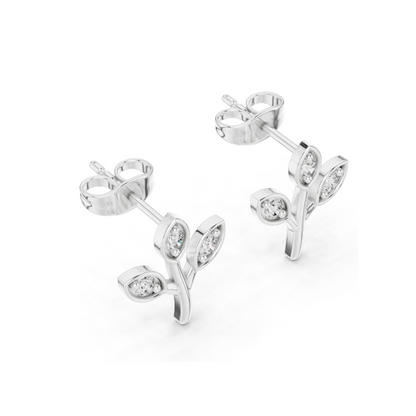 0.21 CT Lab Diamond Floral Earrings for Women | VVS-VS EF Clarity | 18KT, 14KT, 10KT Gold & 925 Silver | Rose, Yellow, White Gold & Moissanite Options