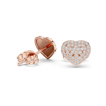 0.336 ct Heart Shaped Diamond Earrings | 0.336 CT Lab Diamonds | 18KT, 14KT, 10KT Gold & 925 Silver | Rose, Yellow, White Gold & Moissanite Options
