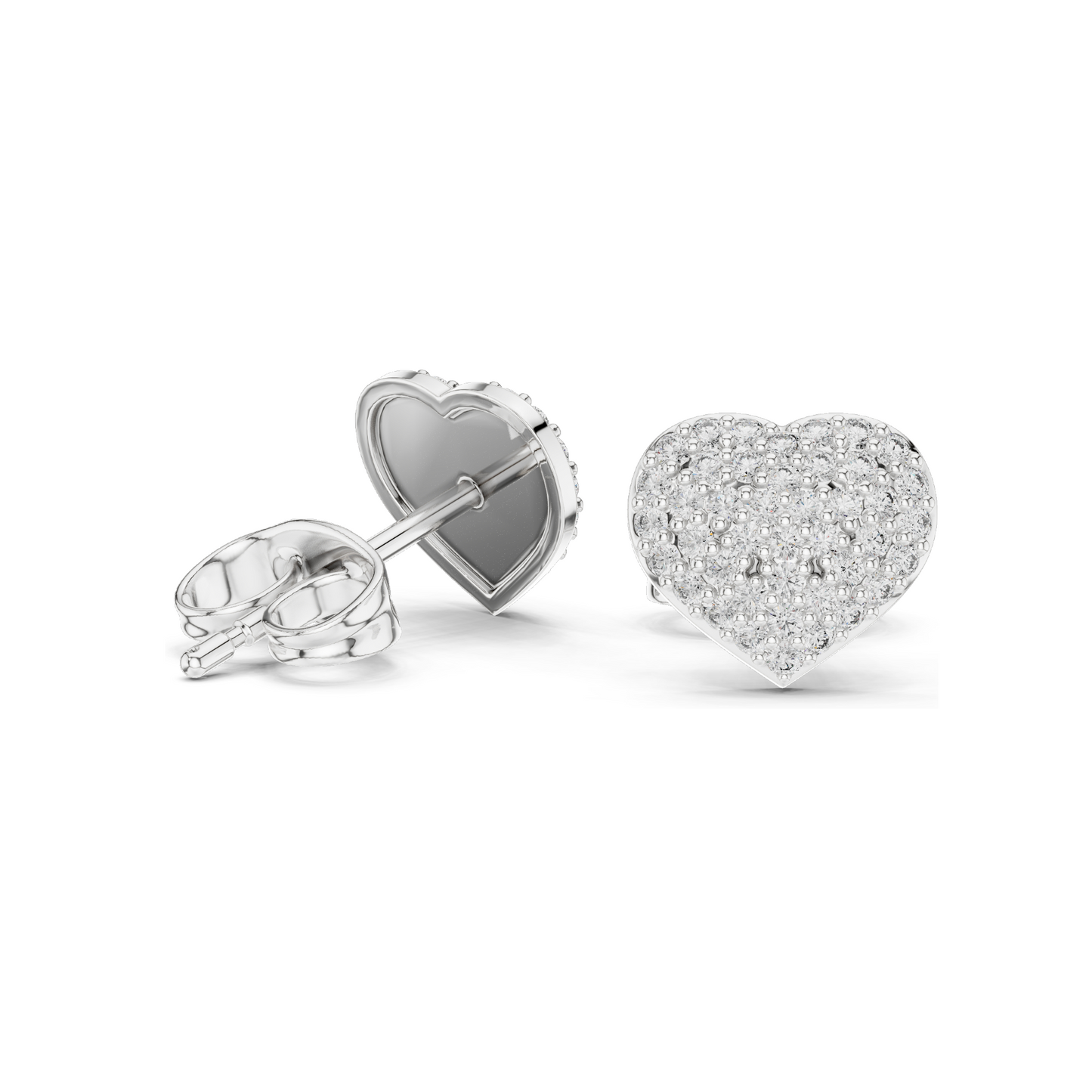 0.336 ct Heart Shaped Diamond Earrings | 0.336 CT Lab Diamonds | 18KT, 14KT, 10KT Gold & 925 Silver | Rose, Yellow, White Gold & Moissanite Options