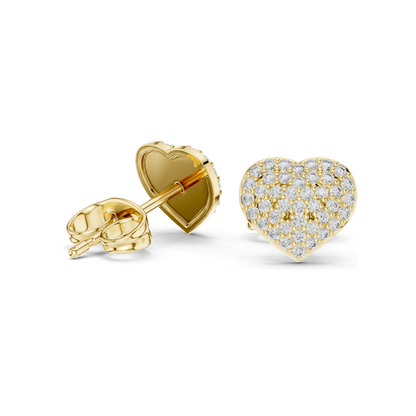 0.336 ct Heart Shaped Diamond Earrings | 0.336 CT Lab Diamonds | 18KT, 14KT, 10KT Gold & 925 Silver | Rose, Yellow, White Gold & Moissanite Options