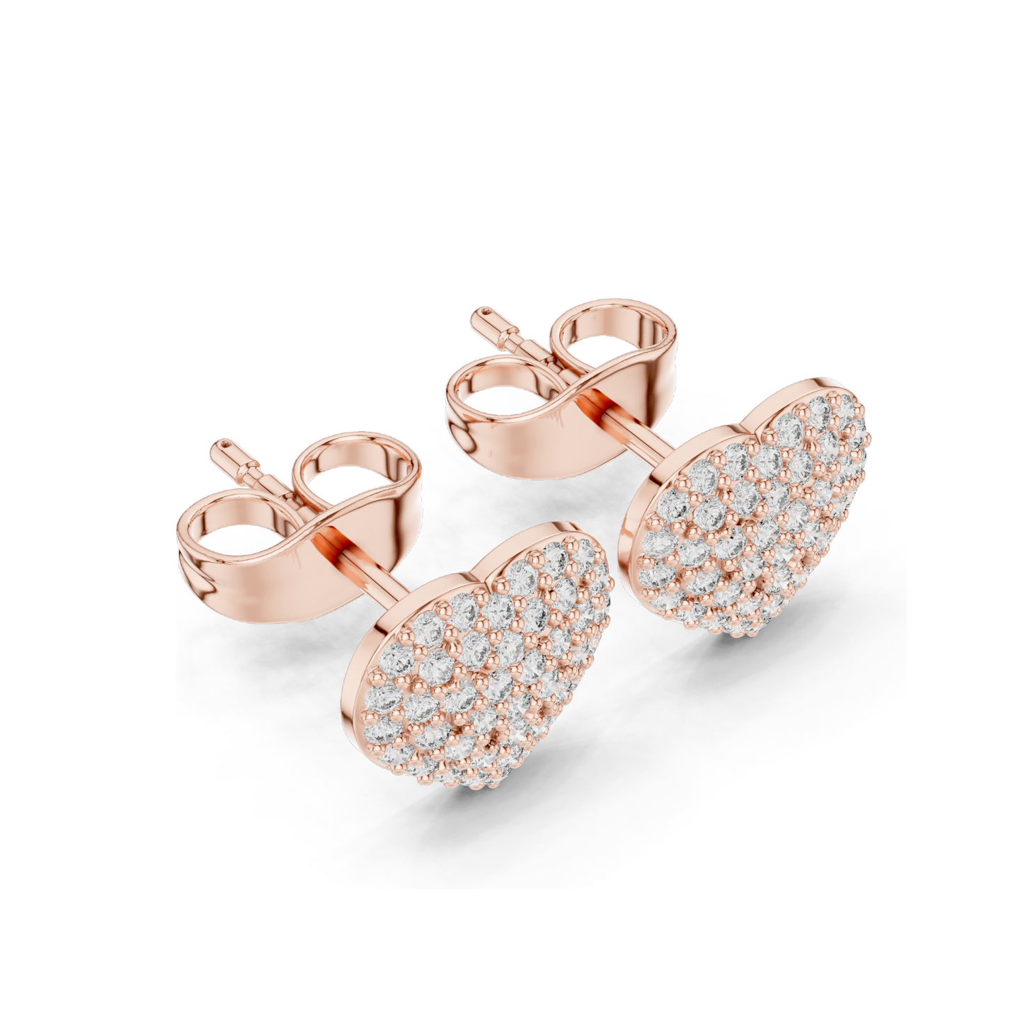 0.336 ct Heart Shaped Diamond Earrings | 0.336 CT Lab Diamonds | 18KT, 14KT, 10KT Gold & 925 Silver | Rose, Yellow, White Gold & Moissanite Options