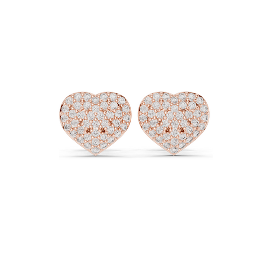0.336 ct Heart Shaped Diamond Earrings | 0.336 CT Lab Diamonds | 18KT, 14KT, 10KT Gold & 925 Silver | Rose, Yellow, White Gold & Moissanite Options