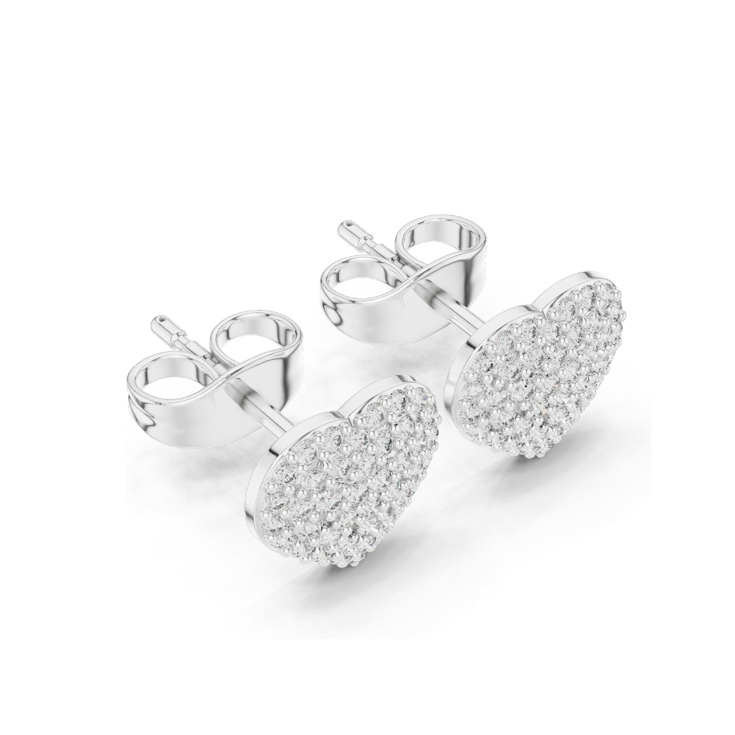 0.336 ct Heart Shaped Diamond Earrings | 0.336 CT Lab Diamonds | 18KT, 14KT, 10KT Gold & 925 Silver | Rose, Yellow, White Gold & Moissanite Options
