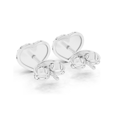 0.336 ct Heart Shaped Diamond Earrings | 0.336 CT Lab Diamonds | 18KT, 14KT, 10KT Gold & 925 Silver | Rose, Yellow, White Gold & Moissanite Options