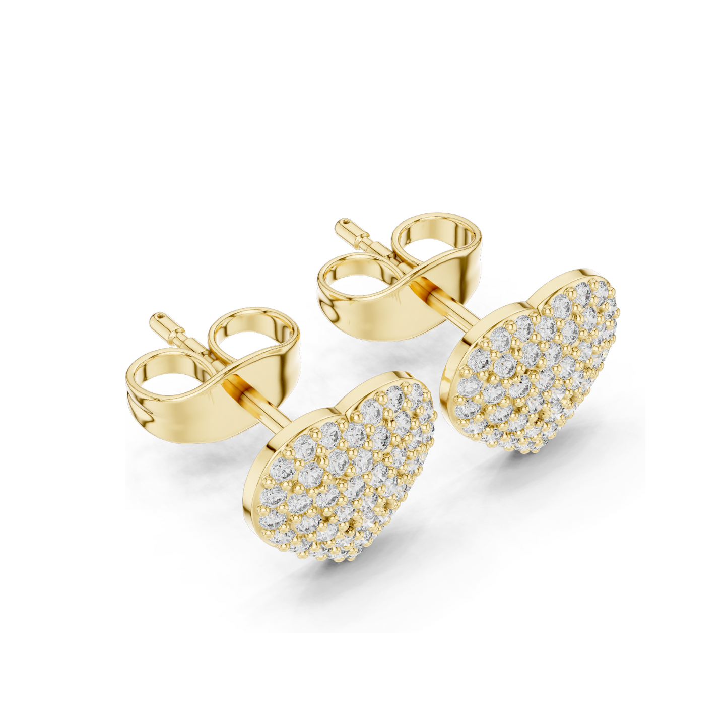0.336 ct Heart Shaped Diamond Earrings | 0.336 CT Lab Diamonds | 18KT, 14KT, 10KT Gold & 925 Silver | Rose, Yellow, White Gold & Moissanite Options
