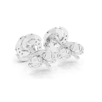 0.188 CT Lab Diamond Swirl Stud Earrings | VVS-VS EF Clarity | 18KT, 14KT, 10KT Gold & 925 Silver | Rose, Yellow, White Gold | Moissanite Option