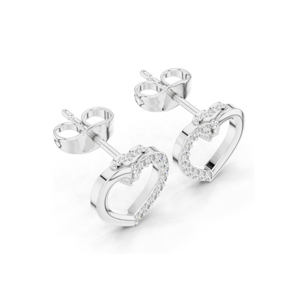 0.12 CT Lab-Grown Diamond Heart-Shaped Earrings | VVS-VS EF Clarity | 18KT, 14KT, 10KT Gold & 925 Silver | Rose, Yellow, White Gold & Moissanite Options